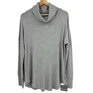 Turtleneck Sweater Women's Small Cowl Neck Tunic Top Pullover Falls Creek Gray